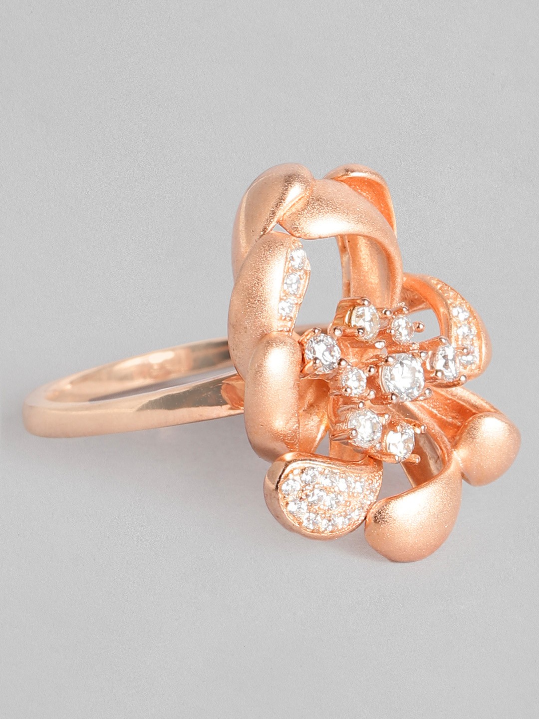 

Onaifa Sterling Silver Rhodium-Plated Finger Ring, Rose gold