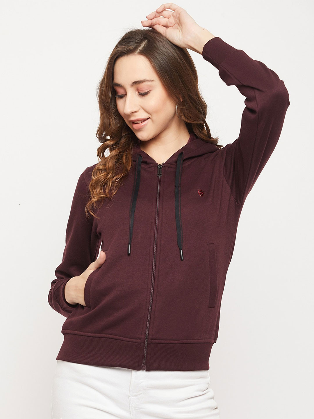 

Okane Cotton Hooded Pullover Sweatshirt, Burgundy