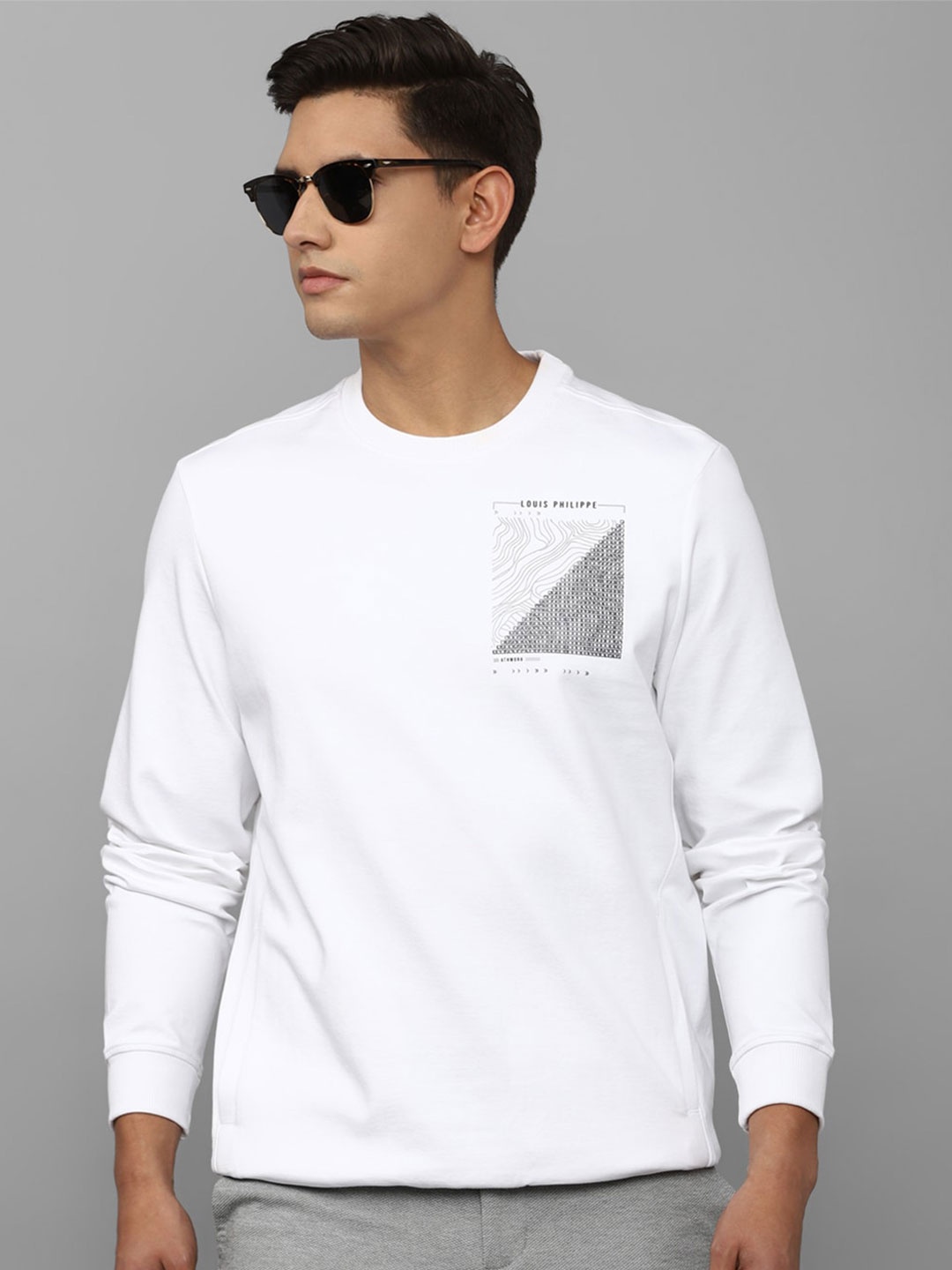 

Louis Philippe Sport Men White Printed Cotton Sweatshirt