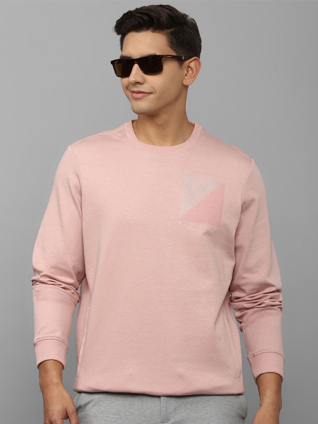 

Louis Philippe Sport Men Pink Cotton Sweatshirt