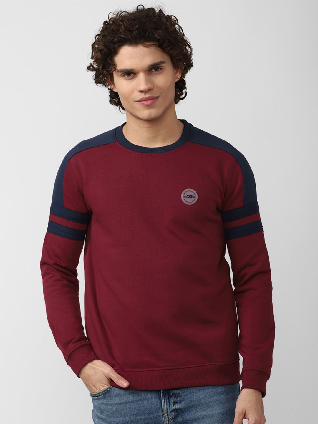 

Peter England Casuals Men Maroon Cotton Sweatshirt