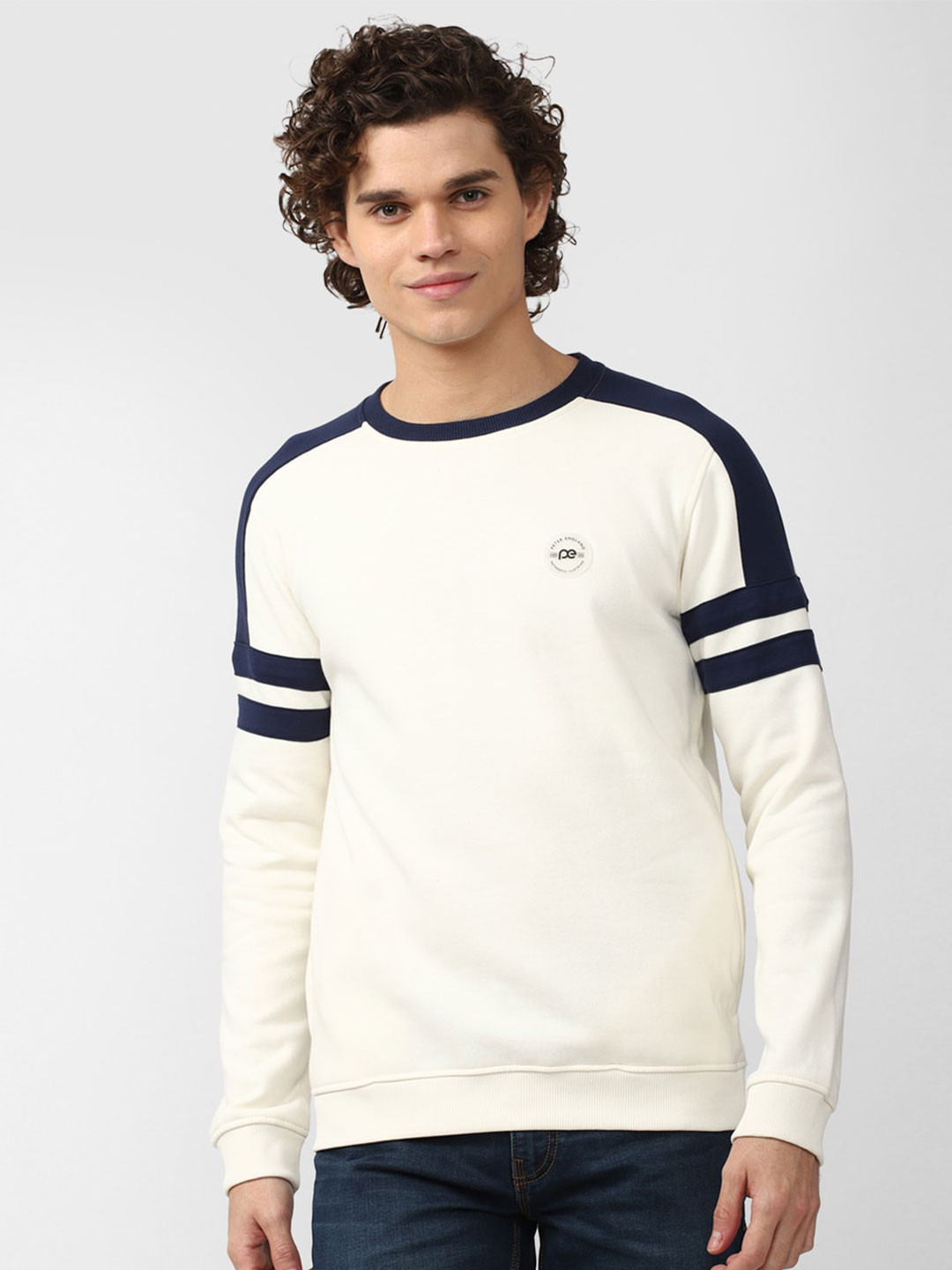 

Peter England Casuals Men Cream-Coloured Sweatshirt