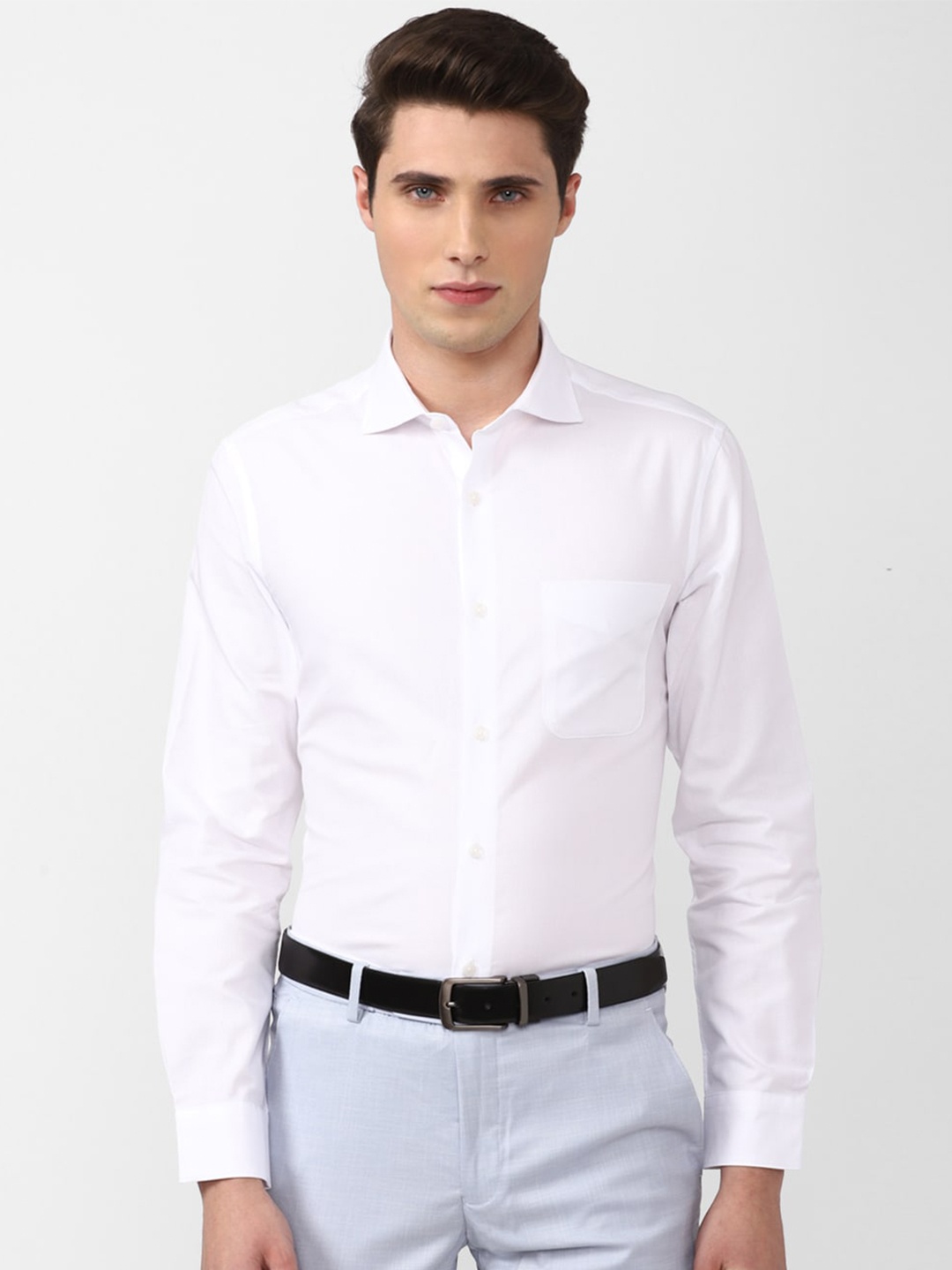 

Peter England Elite Men White Slim Fit Cotton Formal Shirt