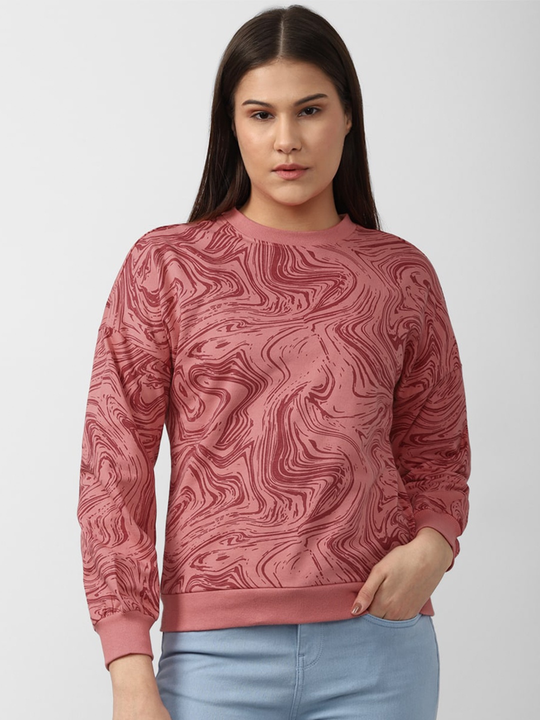 

Van Heusen Woman Printed Cotton Sweatshirt, Pink