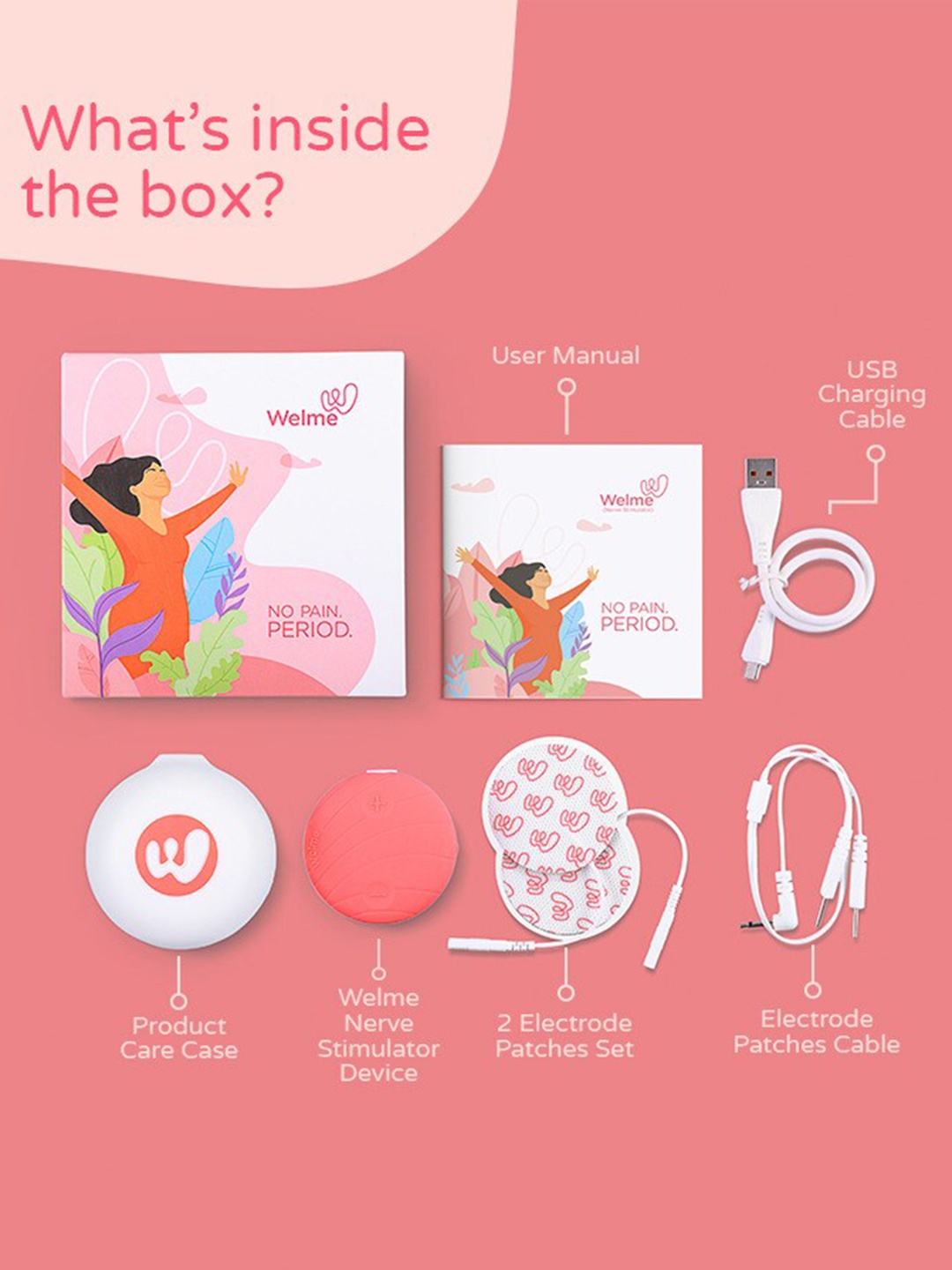 

Welme Period Pain Relief Device - Pink & White