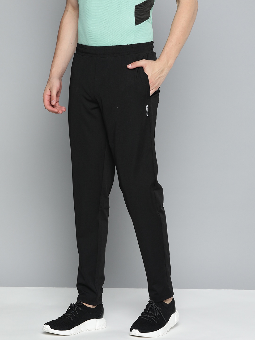

Alcis Men Solid Rapid-Dry Track Pants, Black