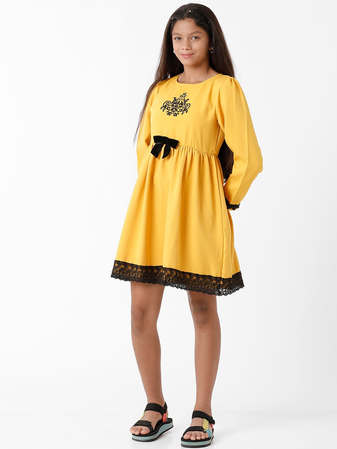 

KATE & OSCAR Yellow Georgette Dress