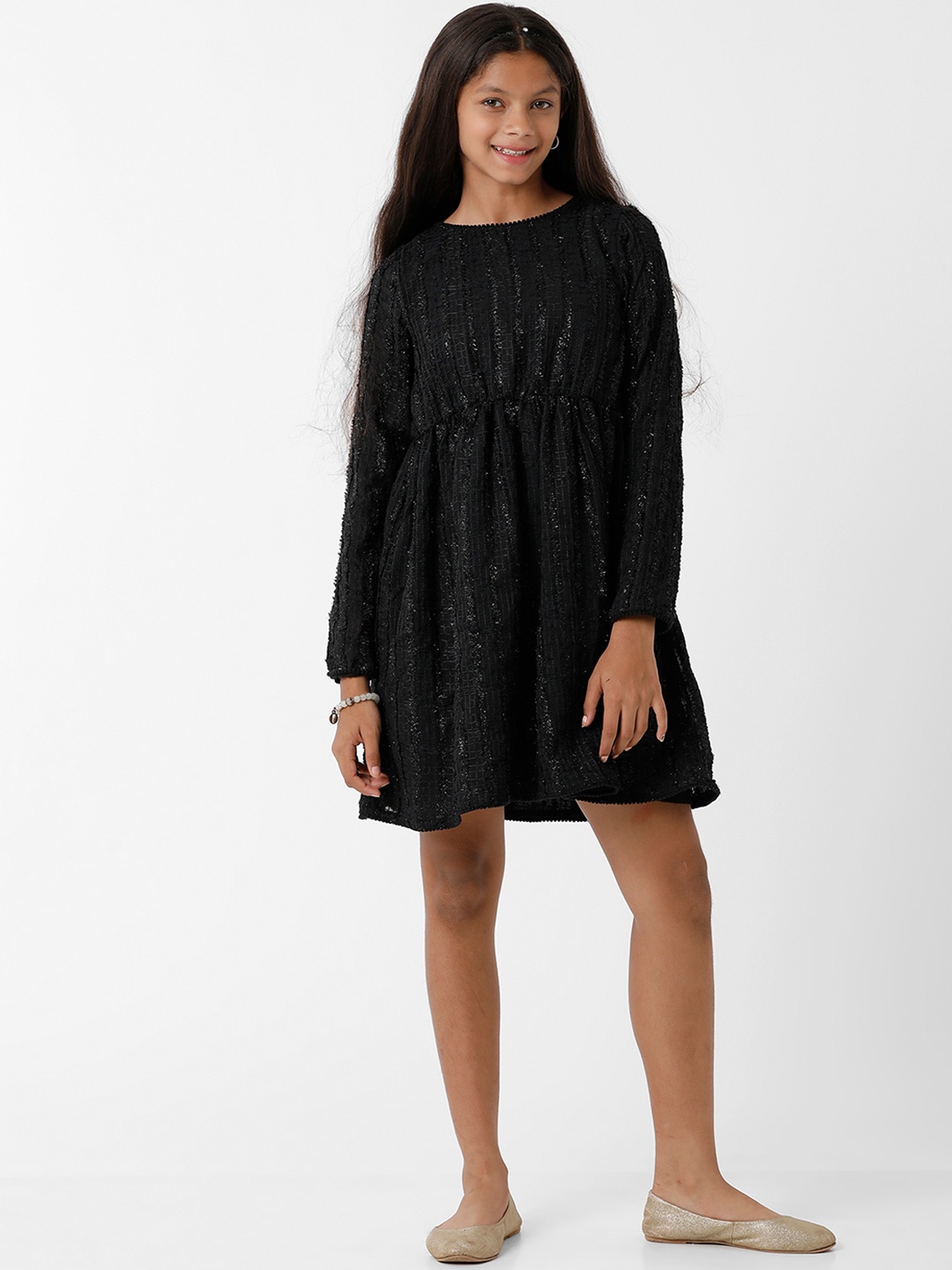 

KATE & OSCAR Self Design Lace Dress, Black