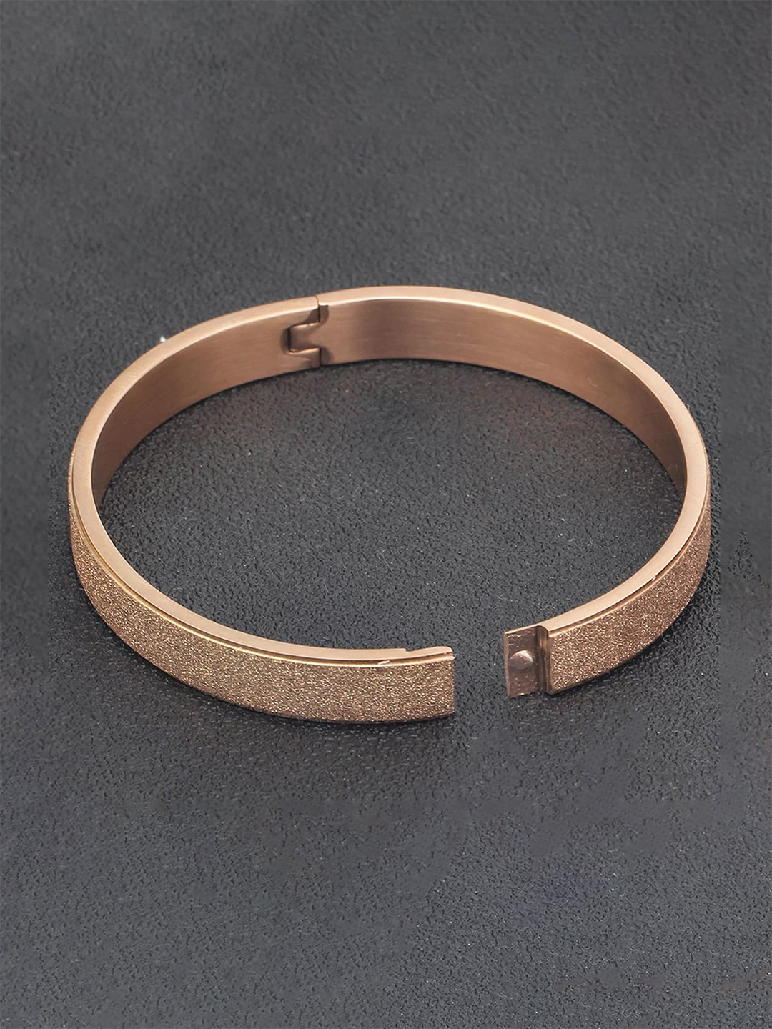 

Yellow Chimes Women Rose Gold Crystals Rose Gold-Plated Cuff Bracelet