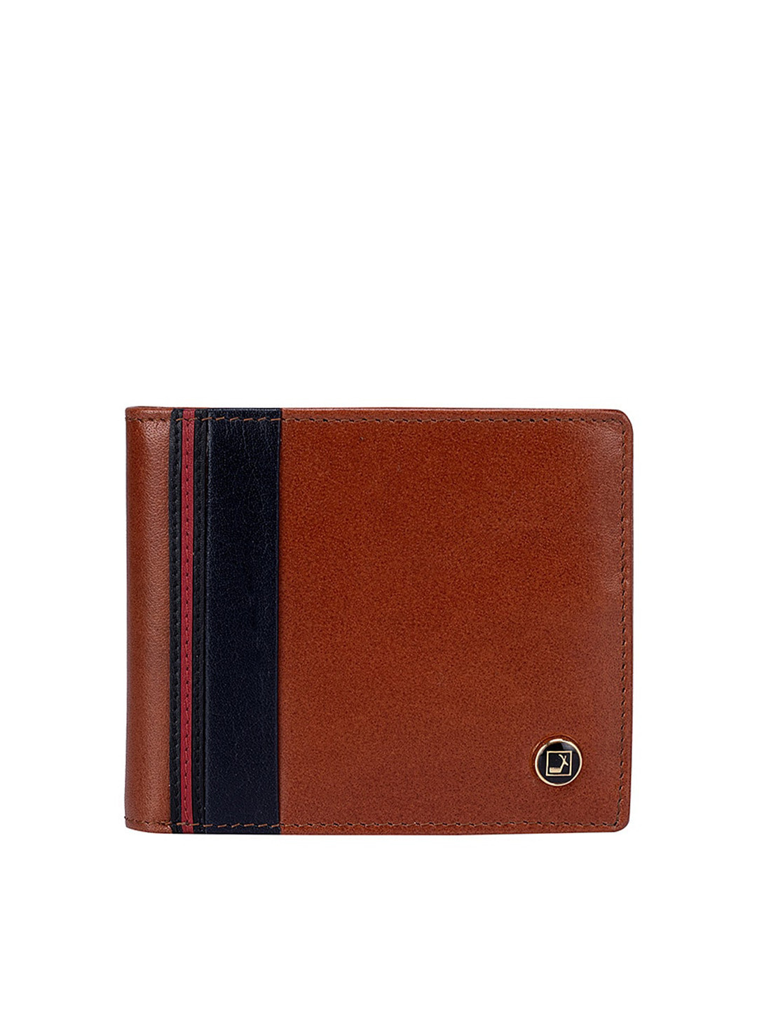 

Da Milano Men Brown & Navy Blue Leather Two Fold Wallet
