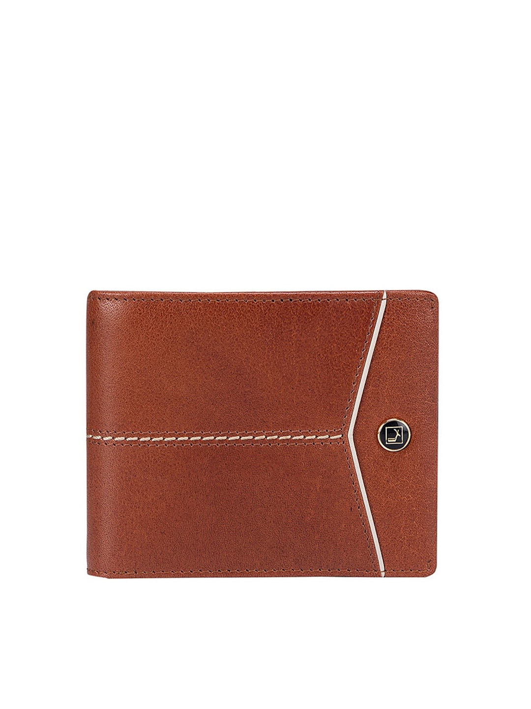 

Da Milano Men Brown Textured Leather Two Fold Wallet