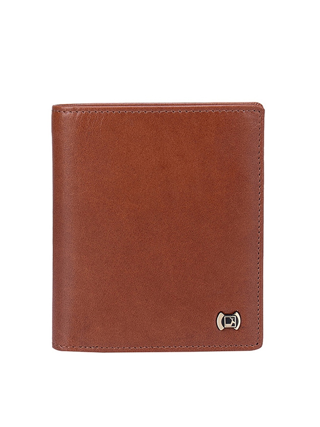 

Da Milano Men Brown Textured Leather Two Fold Wallet