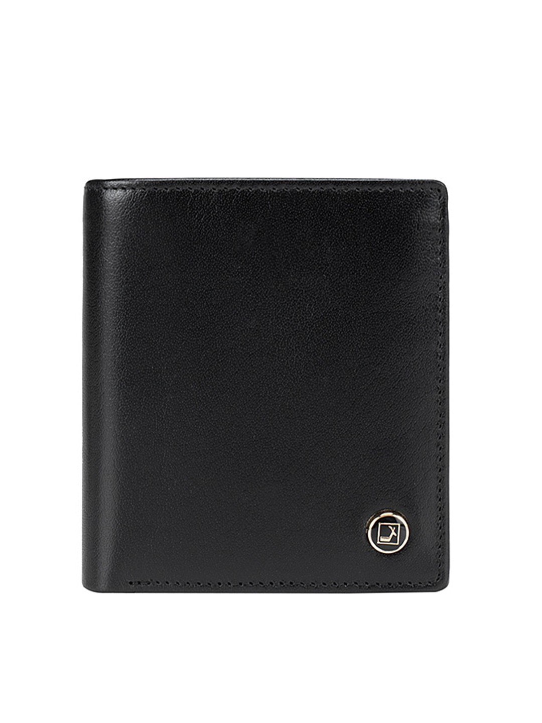 

Da Milano Men Black Textured Leather Two Fold Wallet