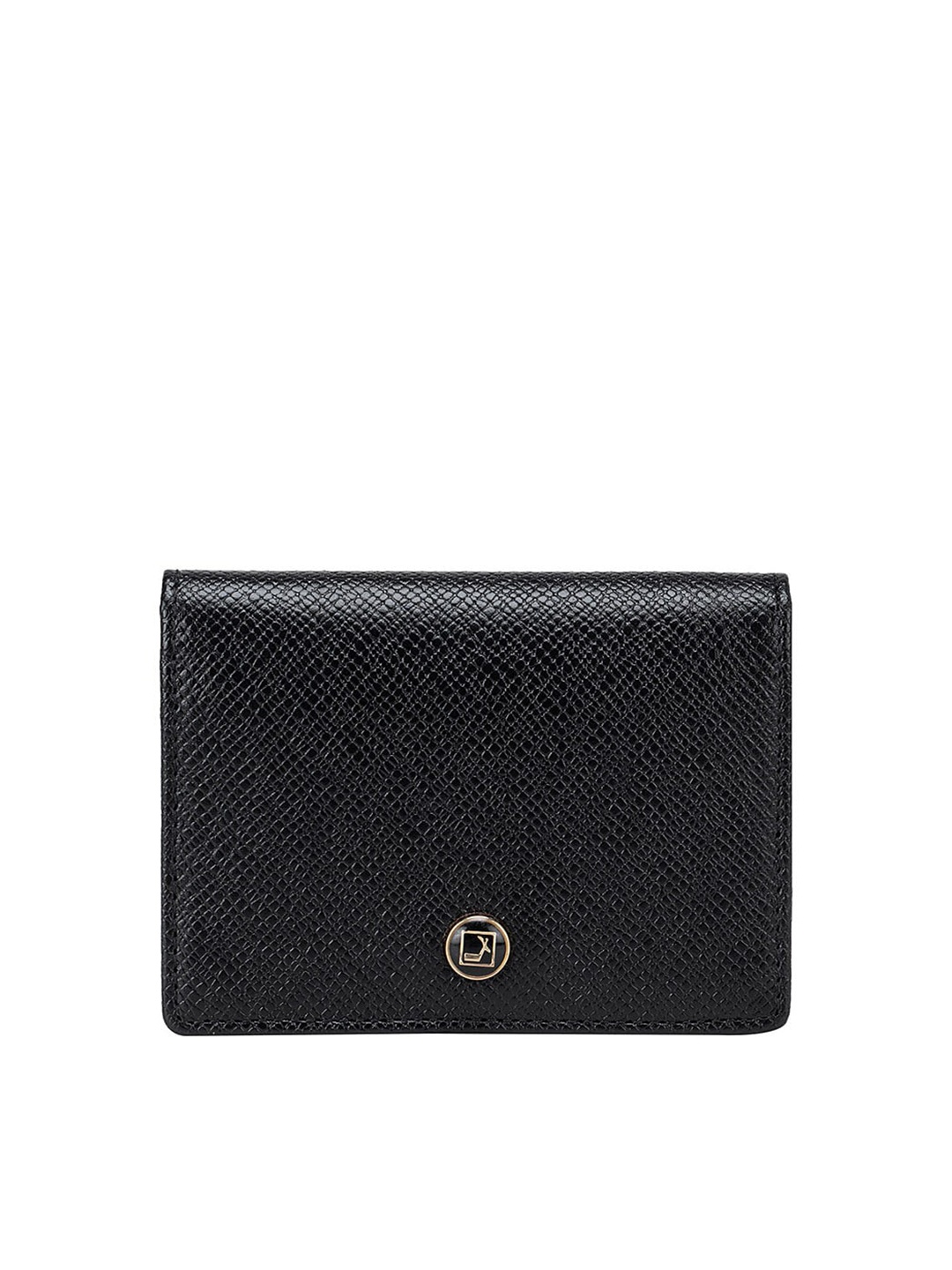 

Da Milano Men Black Textured Leather Card Holder