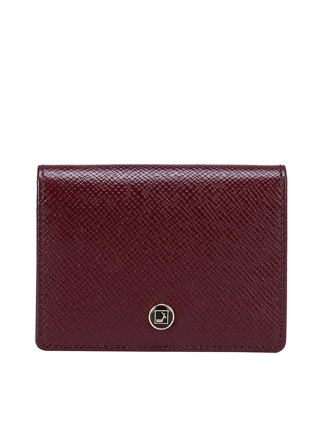 

Da Milano Men Maroon Superhero Textured Leather Card Holder