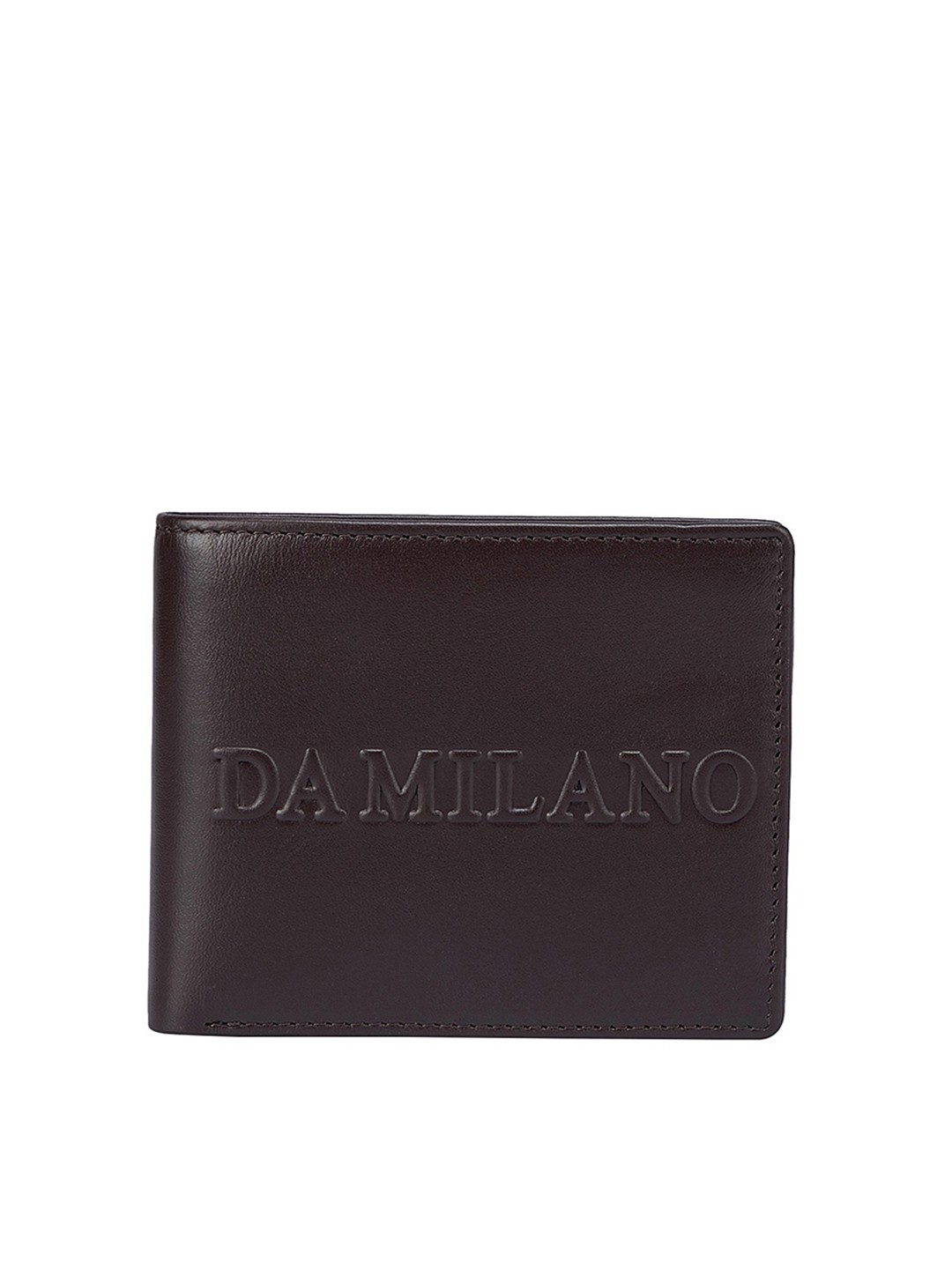 

Da Milano Men Brown Textured Leather Two Fold Wallet