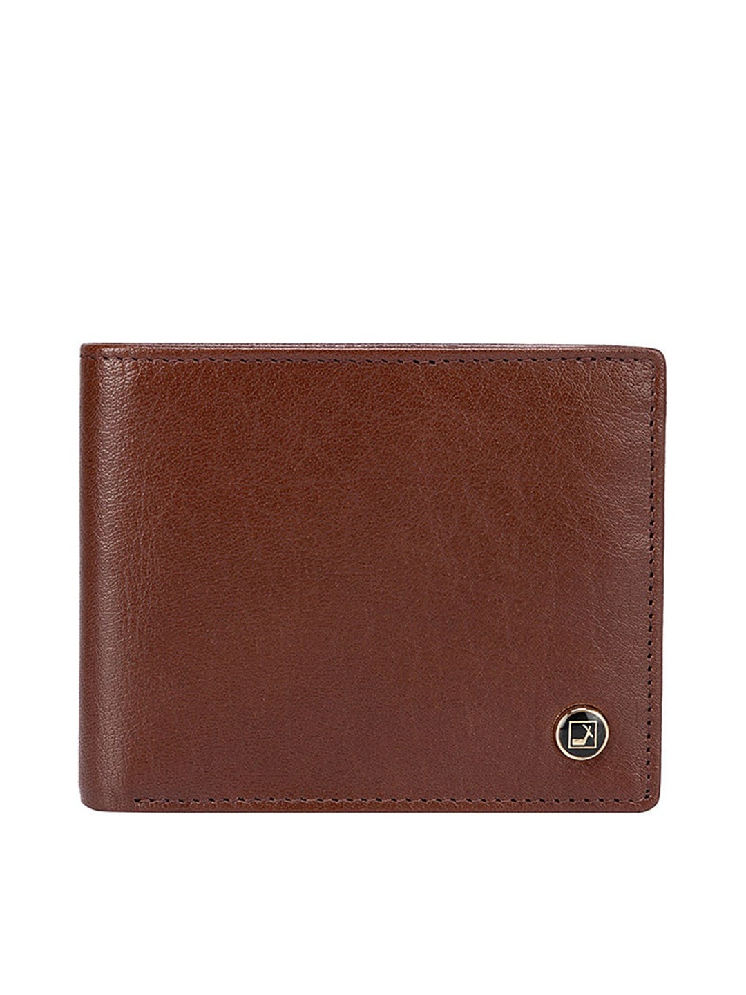 

Da Milano Men Brown Textured Leather Two Fold Wallet