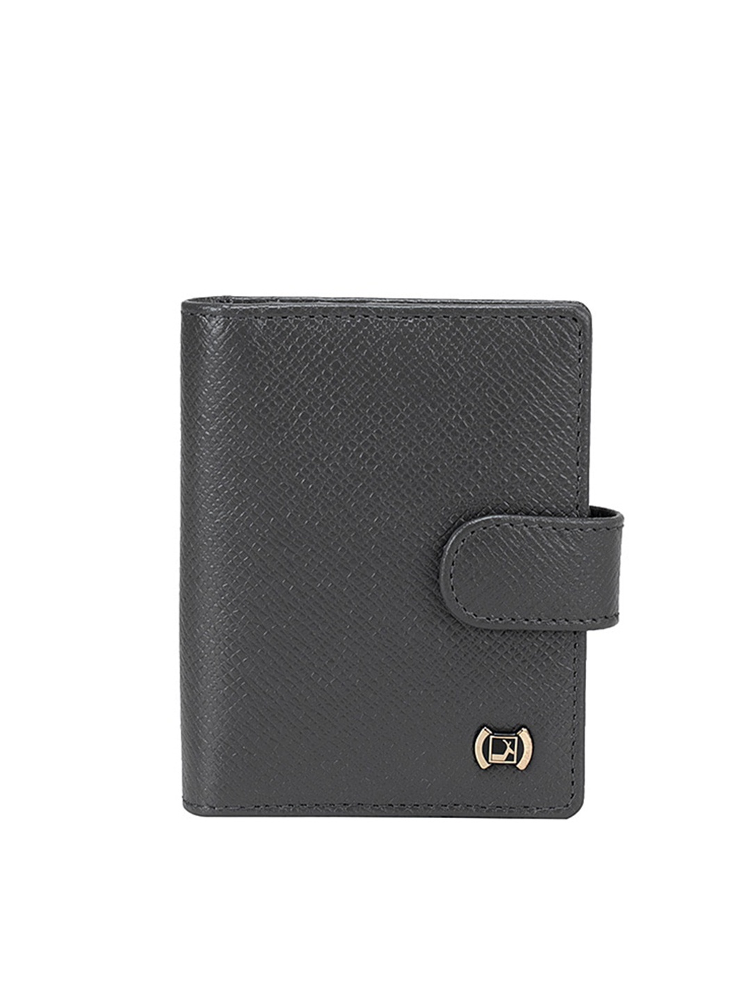 

Da Milano Men Grey Textured Leather Card Holder