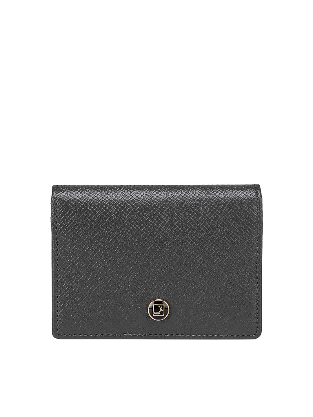 

Da Milano Men Grey Textured Leather Card Holder