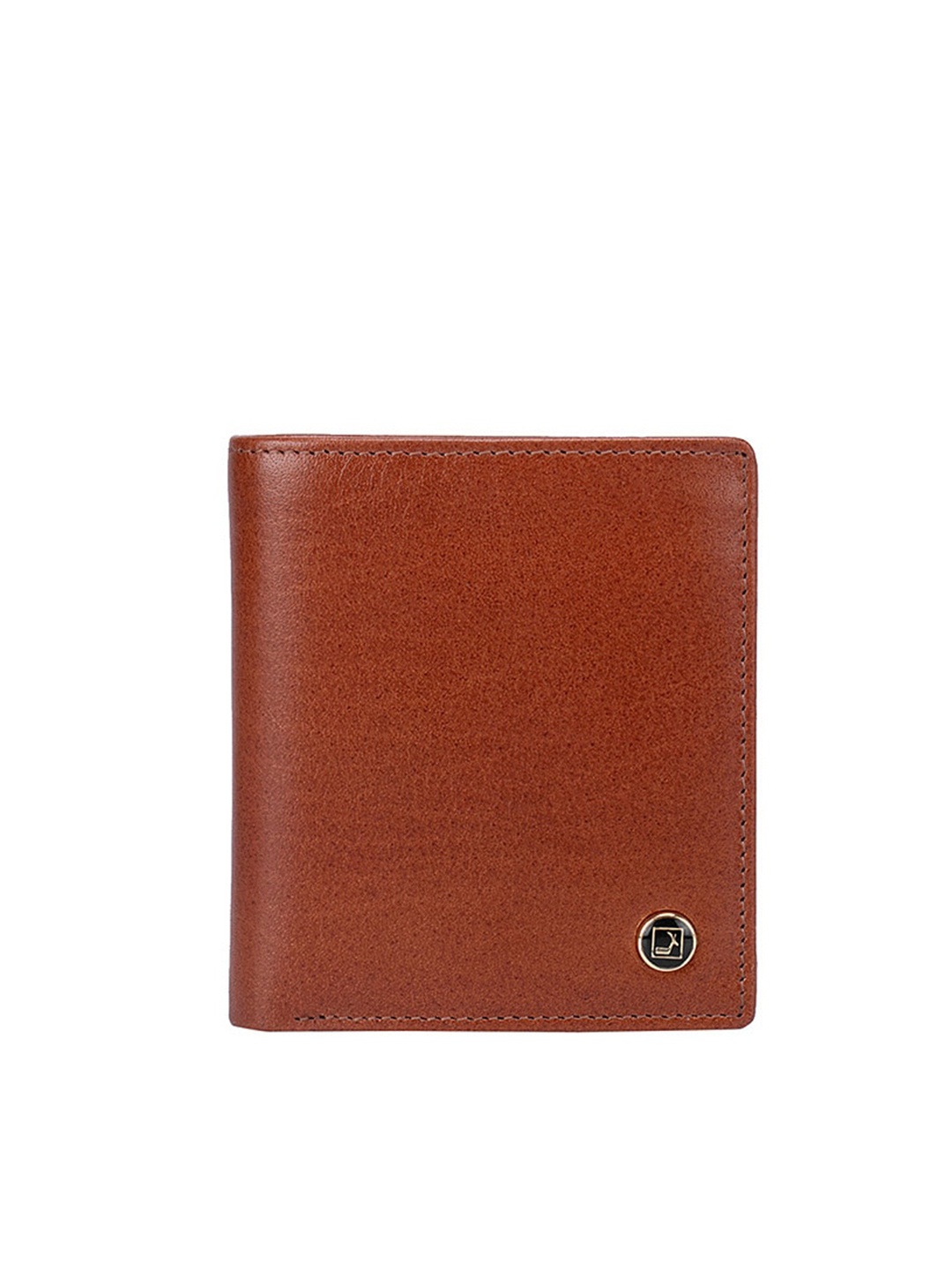 

Da Milano Men Brown Textured Leather Two Fold Wallet