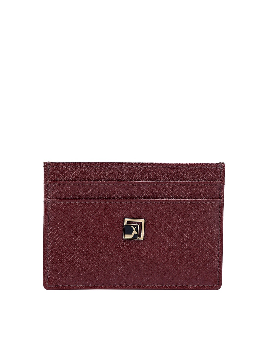 

Da Milano Men Maroon Textured Leather Card Holder