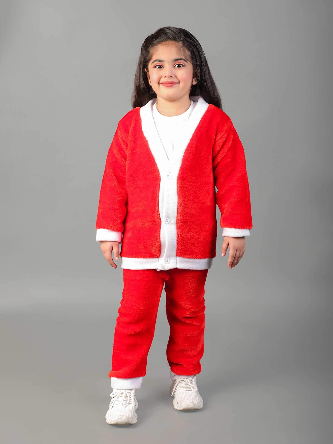 

ahhaaaa Girls Red & White Coat with Pyjamas
