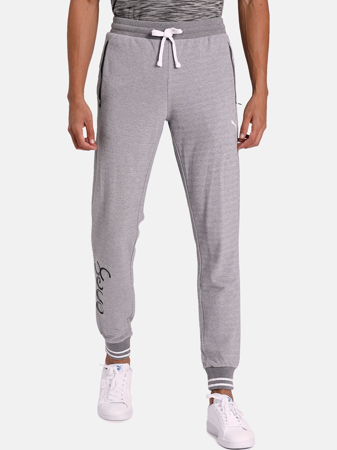 

one8 x PUMA Men Grey Knitted Men's Sweatpants
