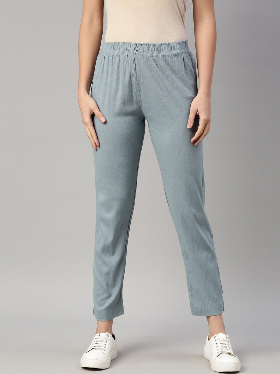 

GOLDSTROMS Women Blue Cotton Trousers