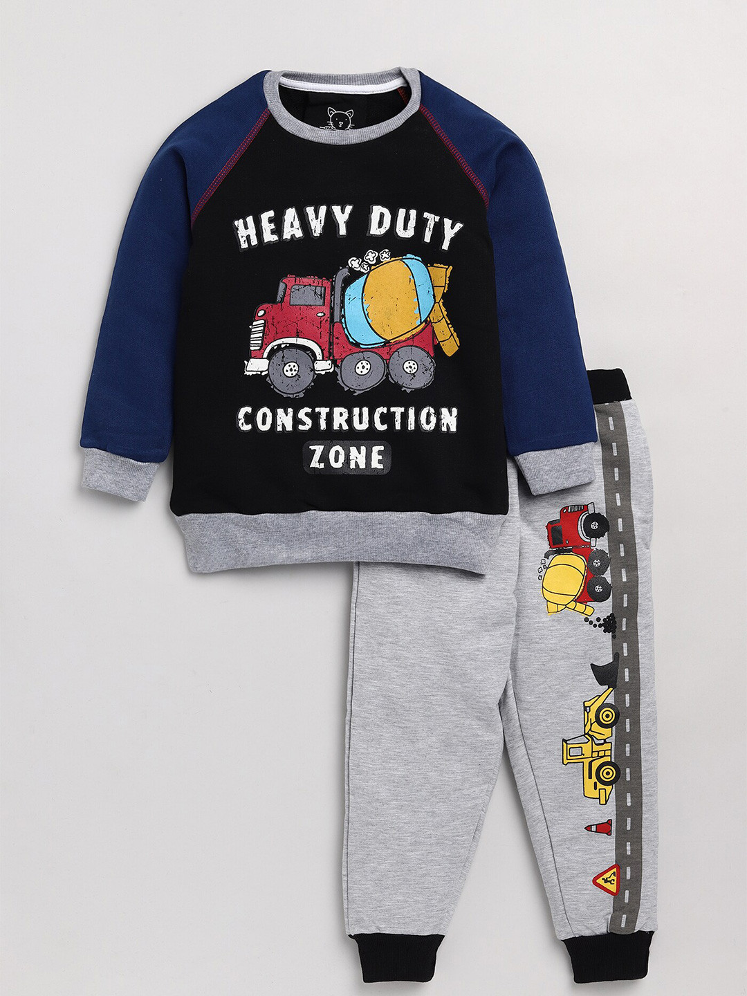 

YK Boys Blue & Grey Printed T-shirt With Pyjamas