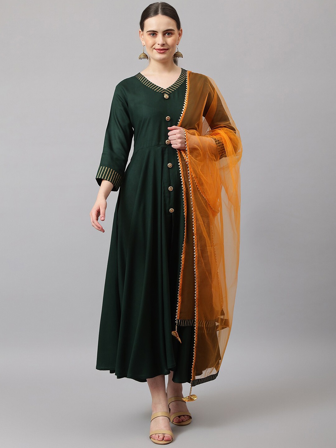 

KALINI Women Green Anarkali Kurta