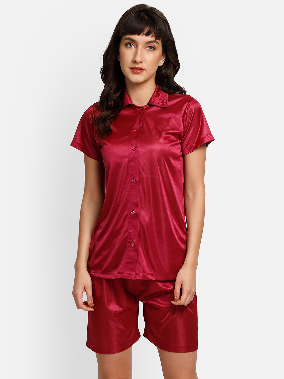 

YOU FOREVER Women Pink Satin Night suit