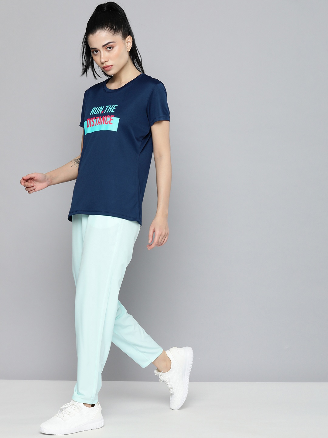 

HRX by Hrithik Roshan Women Rapid-Dry Typography Printed T-shirt, Navy blue