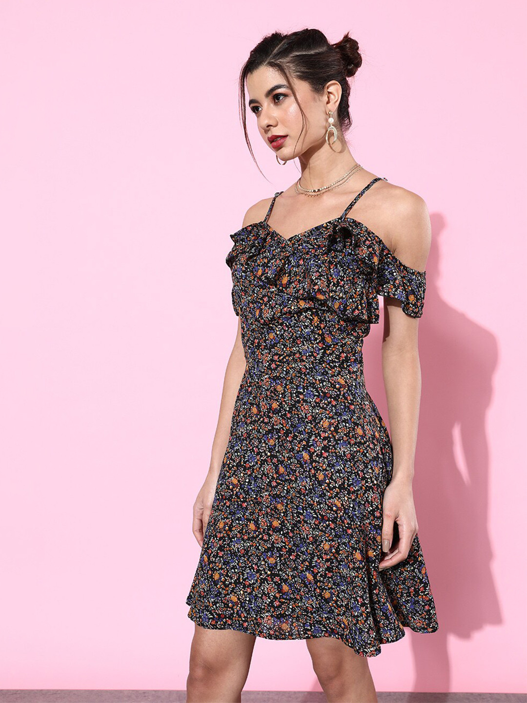 

DODO & MOA Black Animal Crepe Bodycon Dress