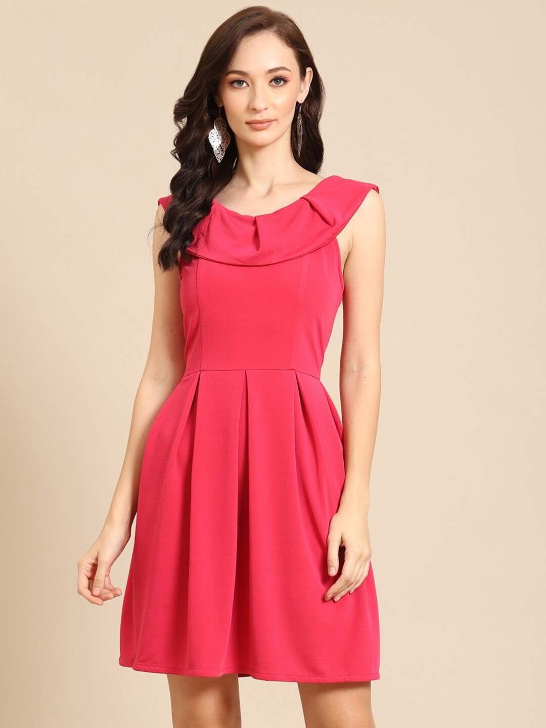 

DODO & MOA Flared A-Line Dress, Fuchsia