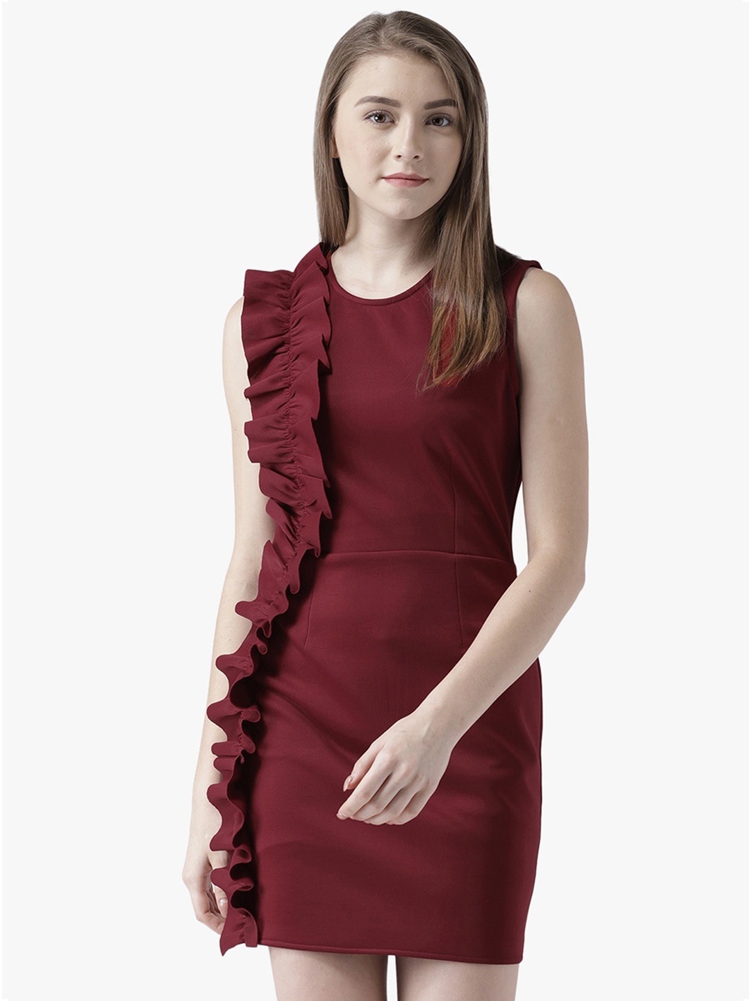 

DODO & MOA Maroon Scuba Sheath Mini Dress