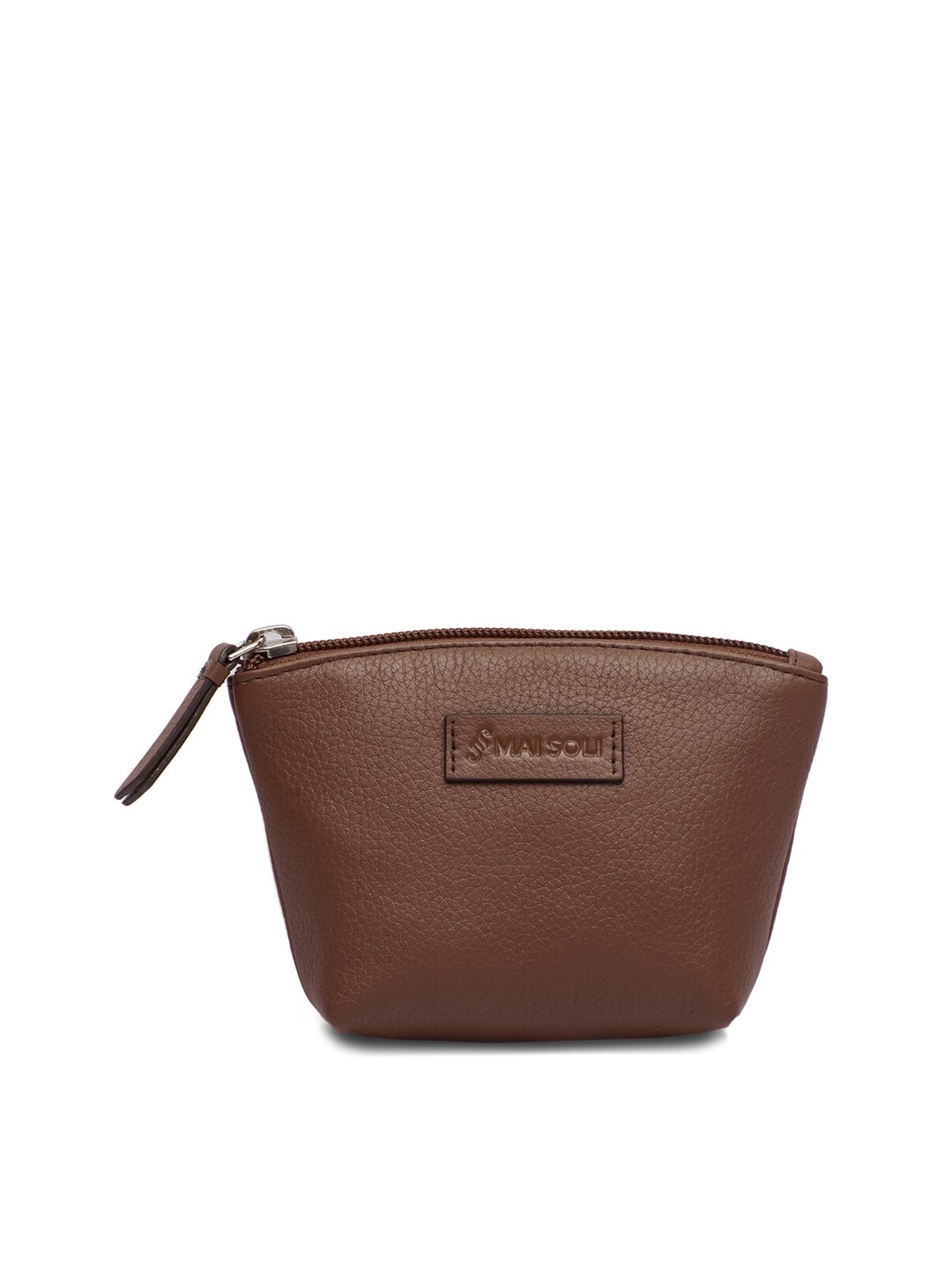 

MAI SOLI Women Genuine Leather Paris Small Essentials Pouch, Brown