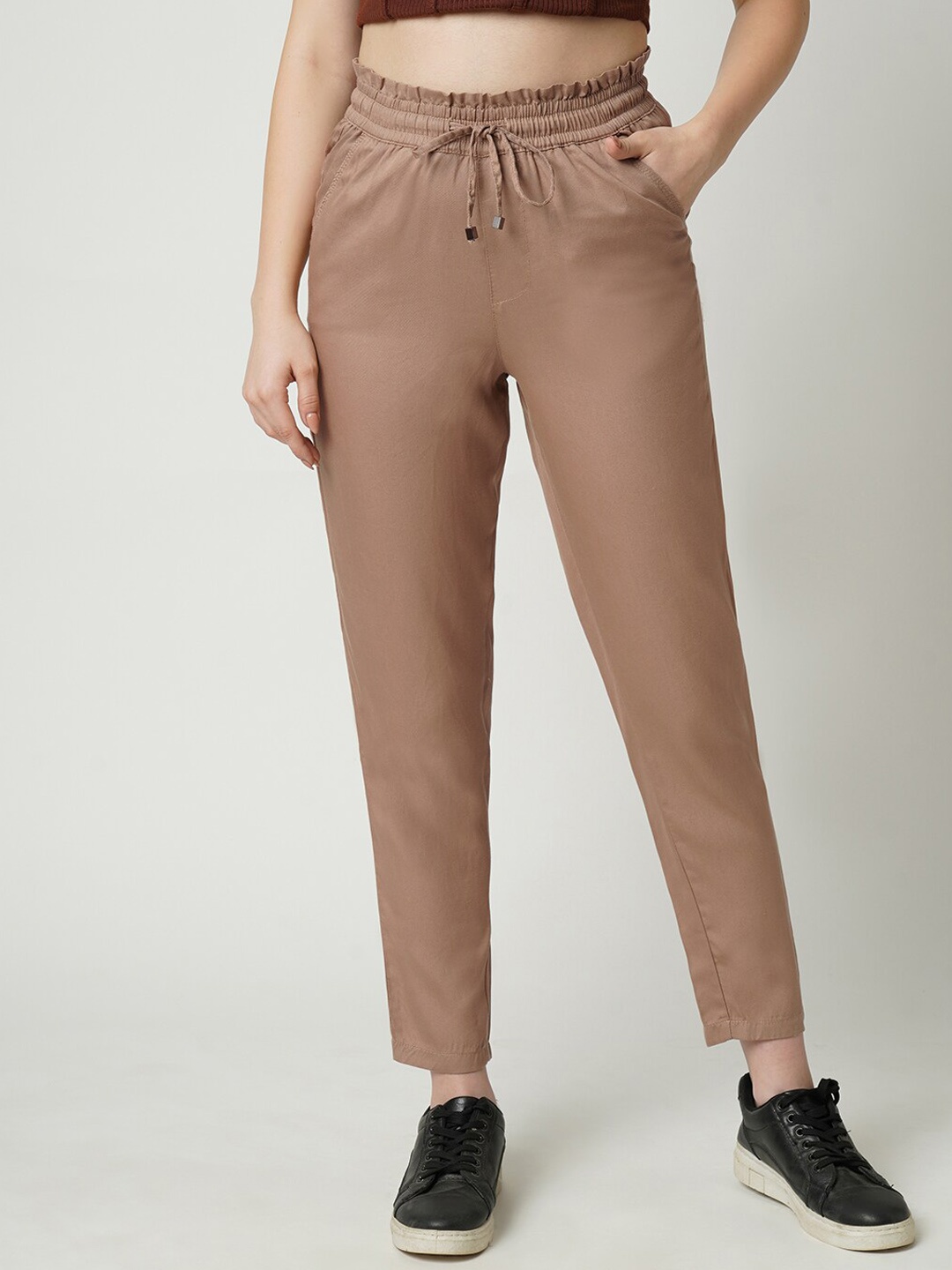 

Kraus Jeans Women Pink Loose Fit High-Rise Trousers