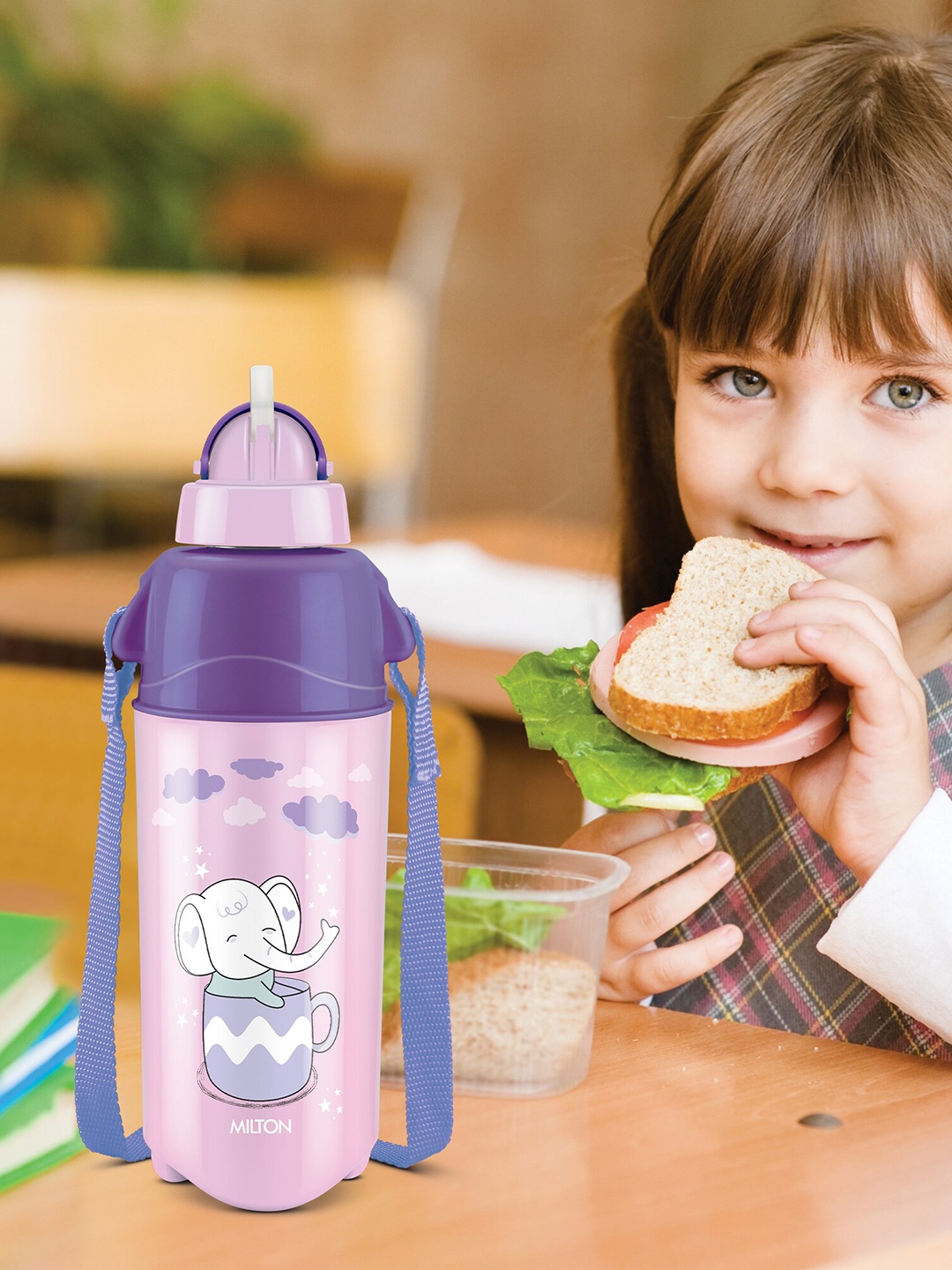 

Milton Kool Trendy 500 Purple Printed Insulated Water Bottle with Straw 490 ml