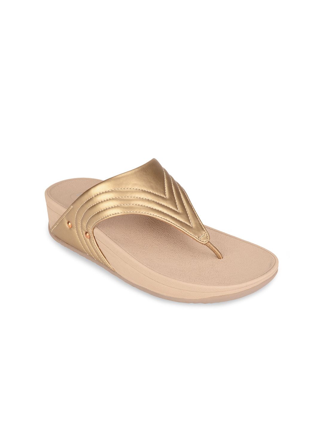 

Rocia Gold-Toned Striped Comfort Heels