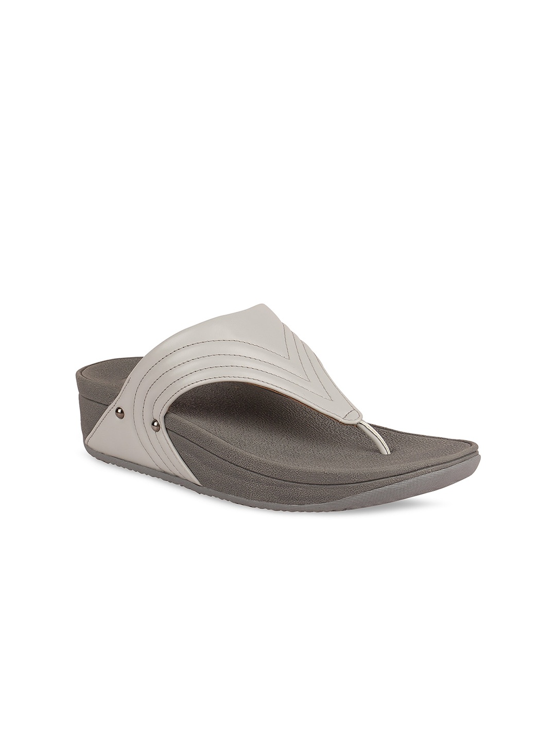 

Rocia Grey Striped Comfort Heels