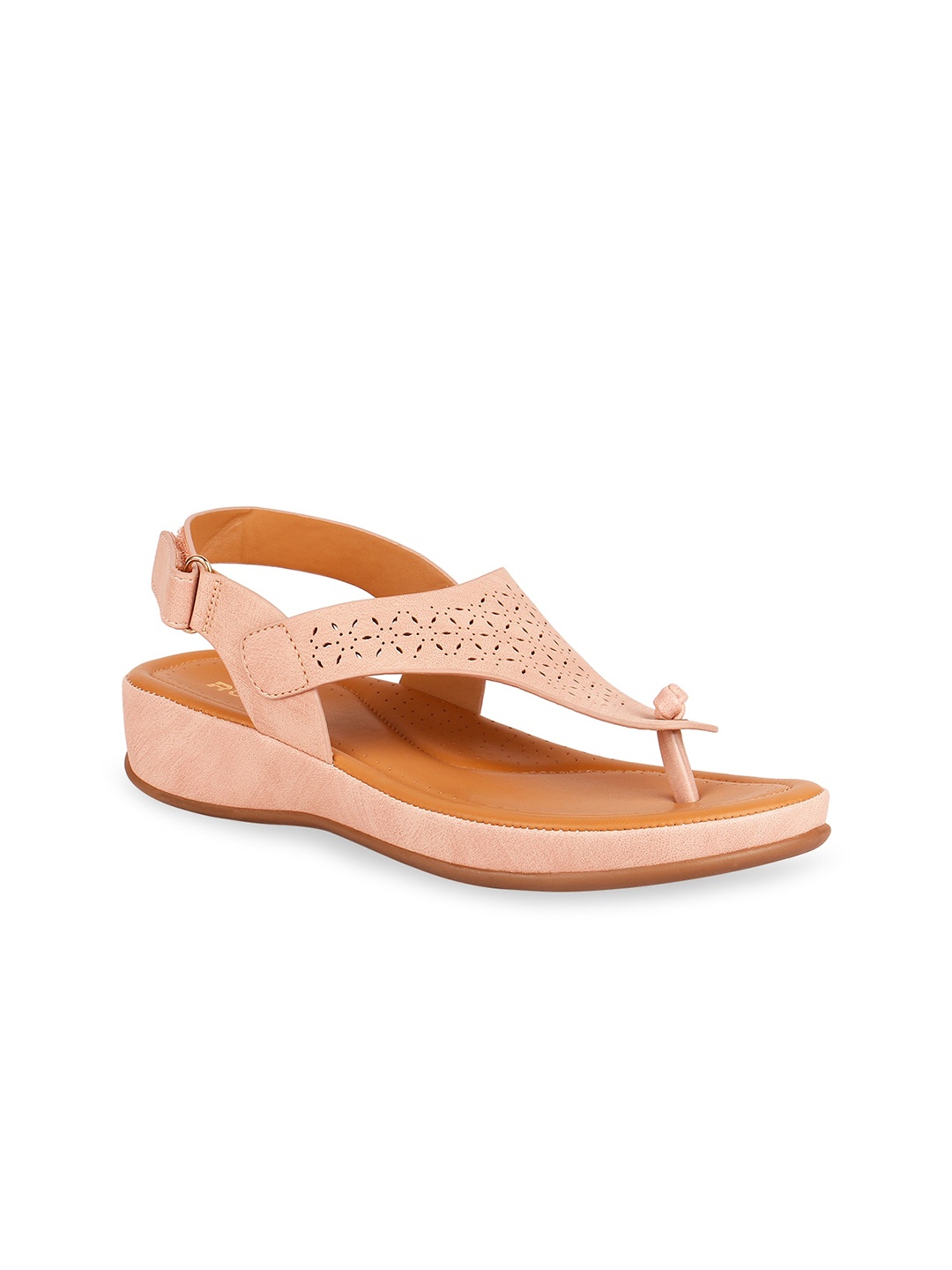 

Rocia Pink & Beige Laser Cuts Comfort Heels