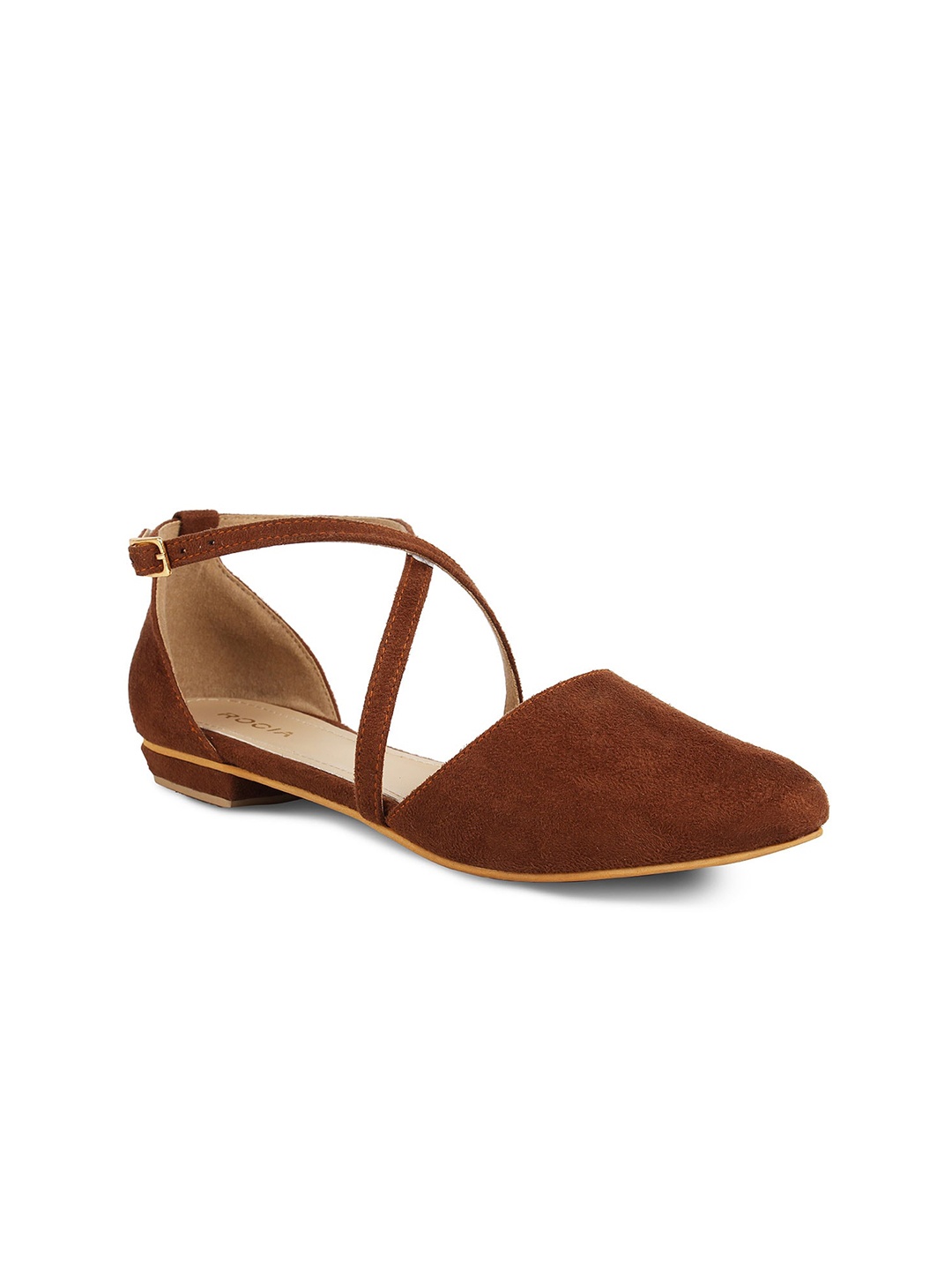 

Rocia Women Brown Textured Mules Flats