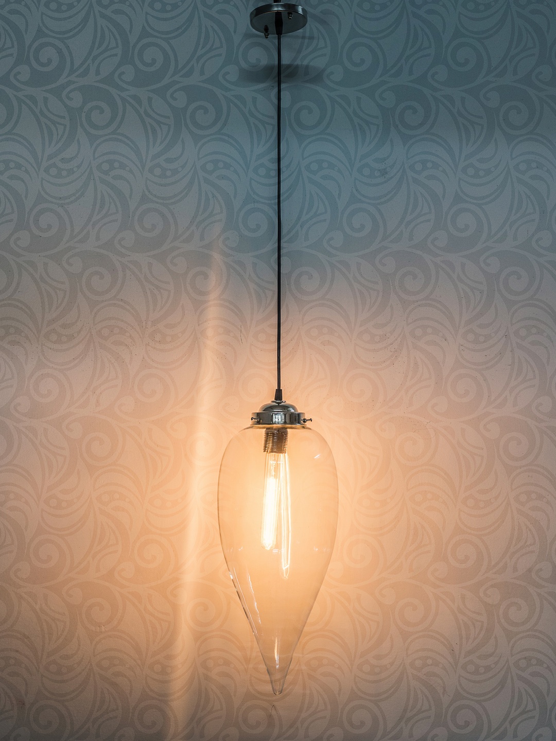 

Fos Lighting White Clear Balloon Glass Hanging Wall Lamp