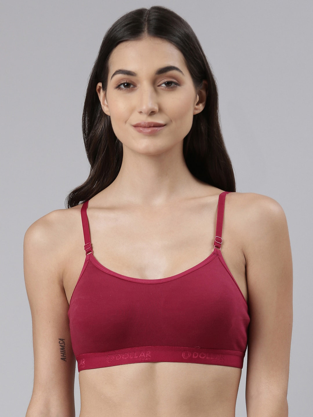 

Dollar Missy Maroon Non Padded Cotton Bra