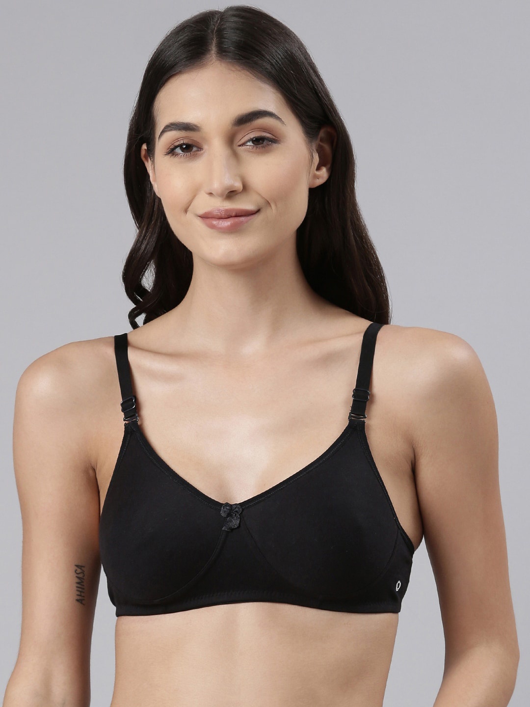 

Dollar Missy Pack of 1 Cotton Wire-Free Soft Padded Bra, Black