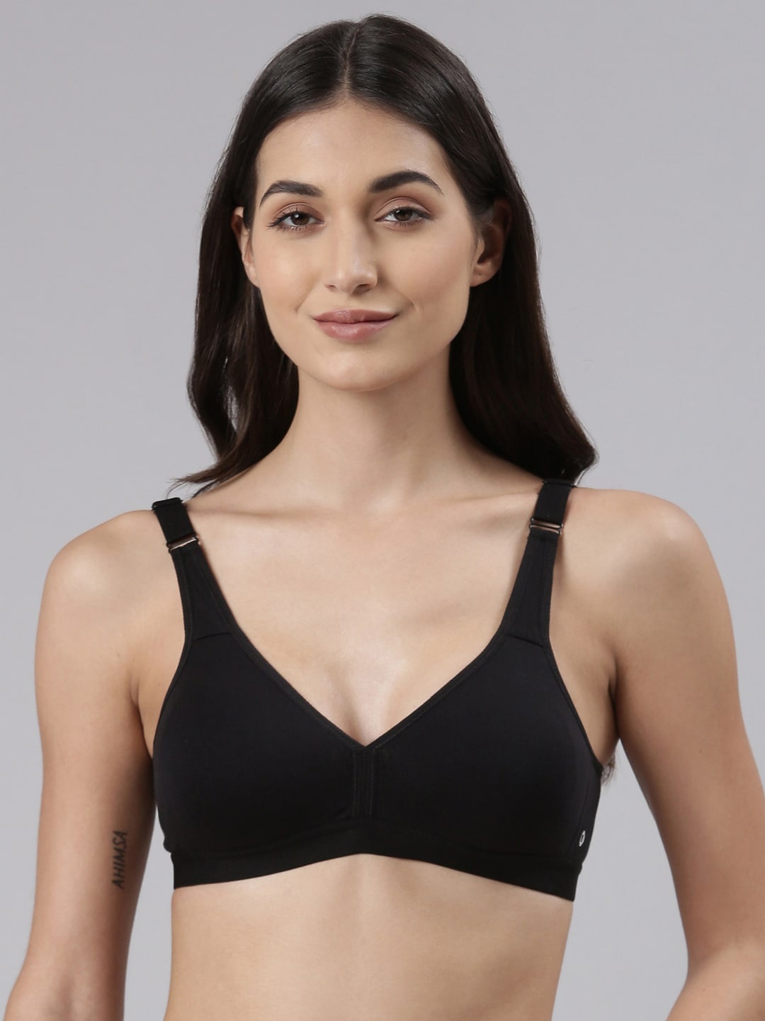

Dollar Missy Pack of 1 Wire-Free Basic Support Bra DES-1001-R3-BLK-PO1, Black