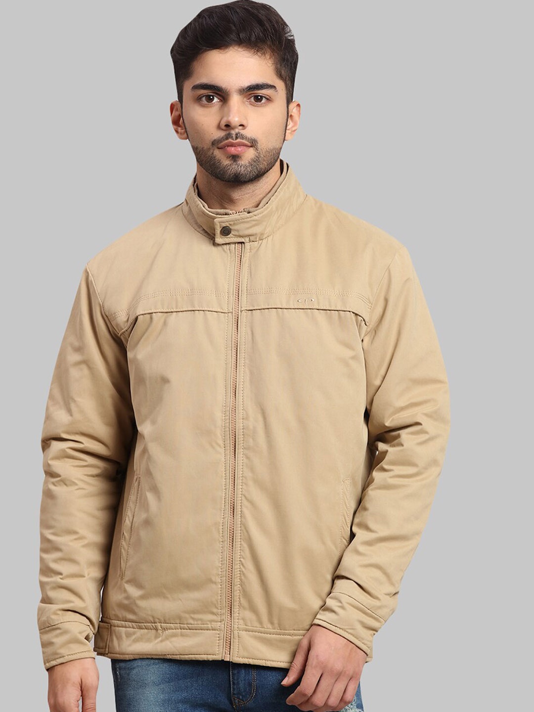 

ColorPlus Men Khaki Open Front Cotton Jacket