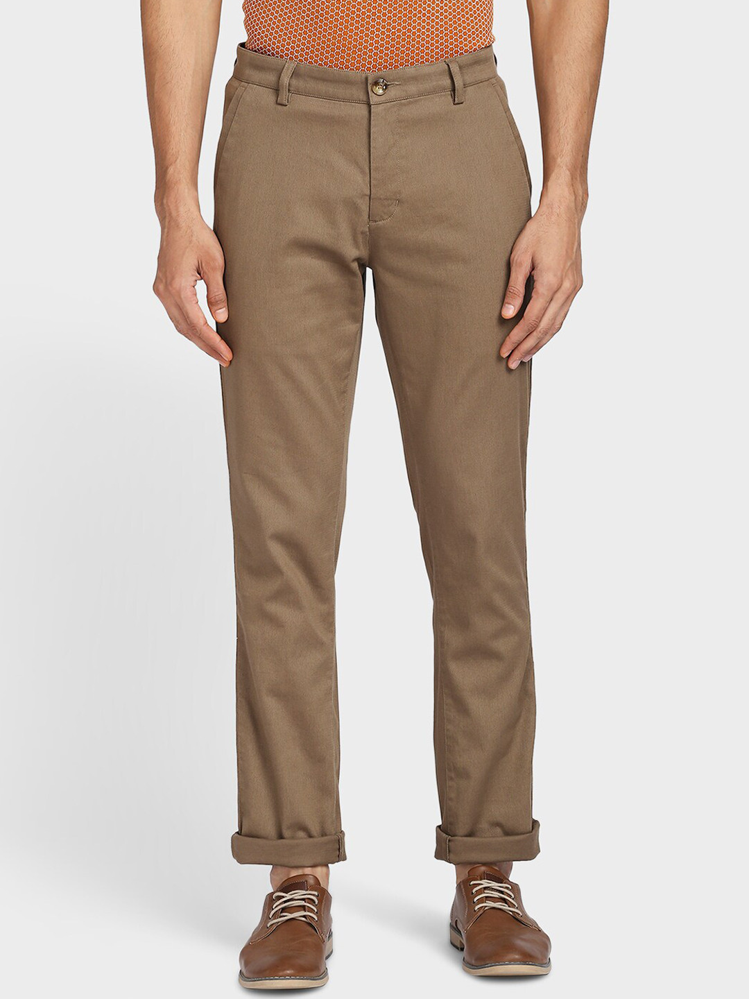 

ColorPlus Men Brown Chinos Trousers