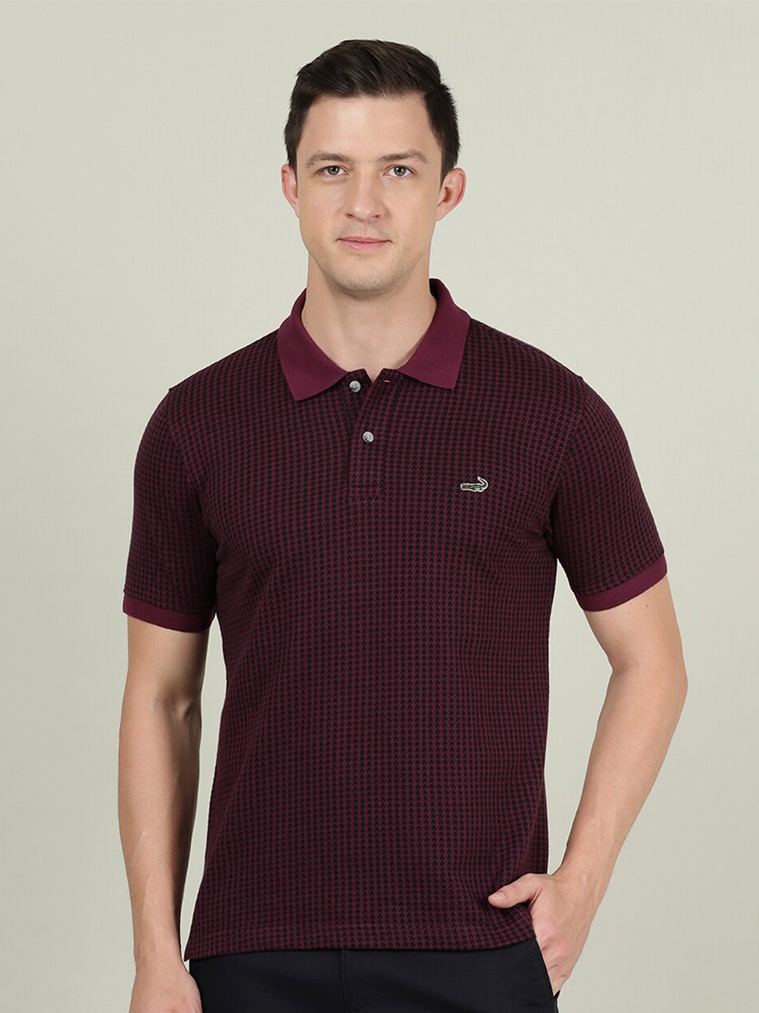

Crocodile Men Maroon Polo Collar Slim Fit Cotton T-shirt