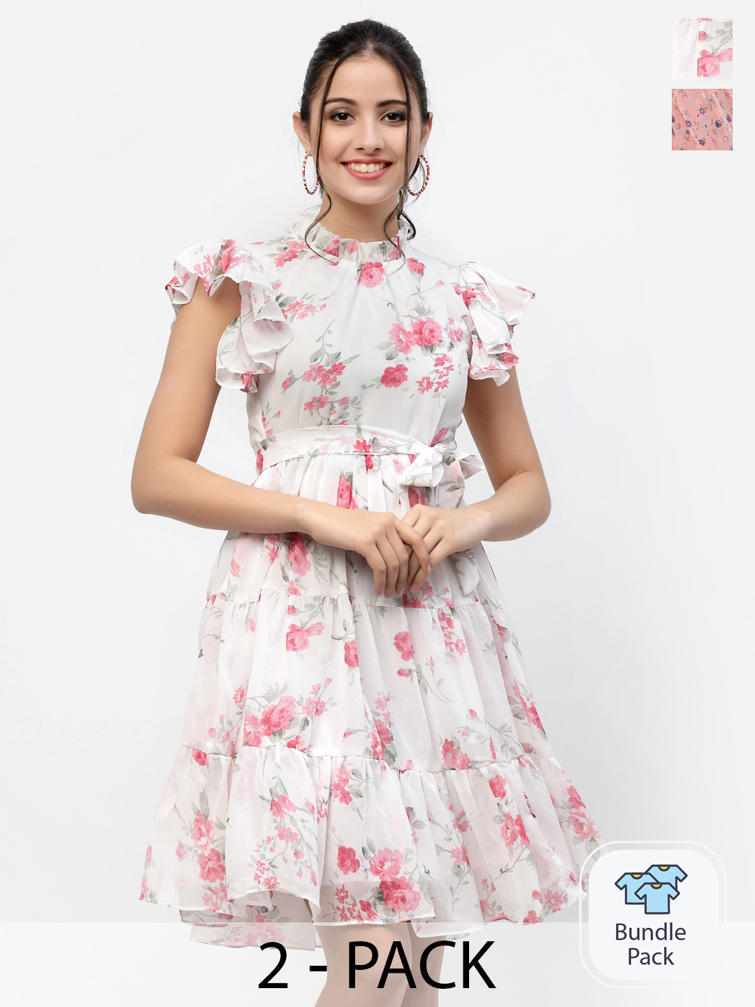 

MISS AYSE Pink & White Pack of 2 Floral Maxi Dresses